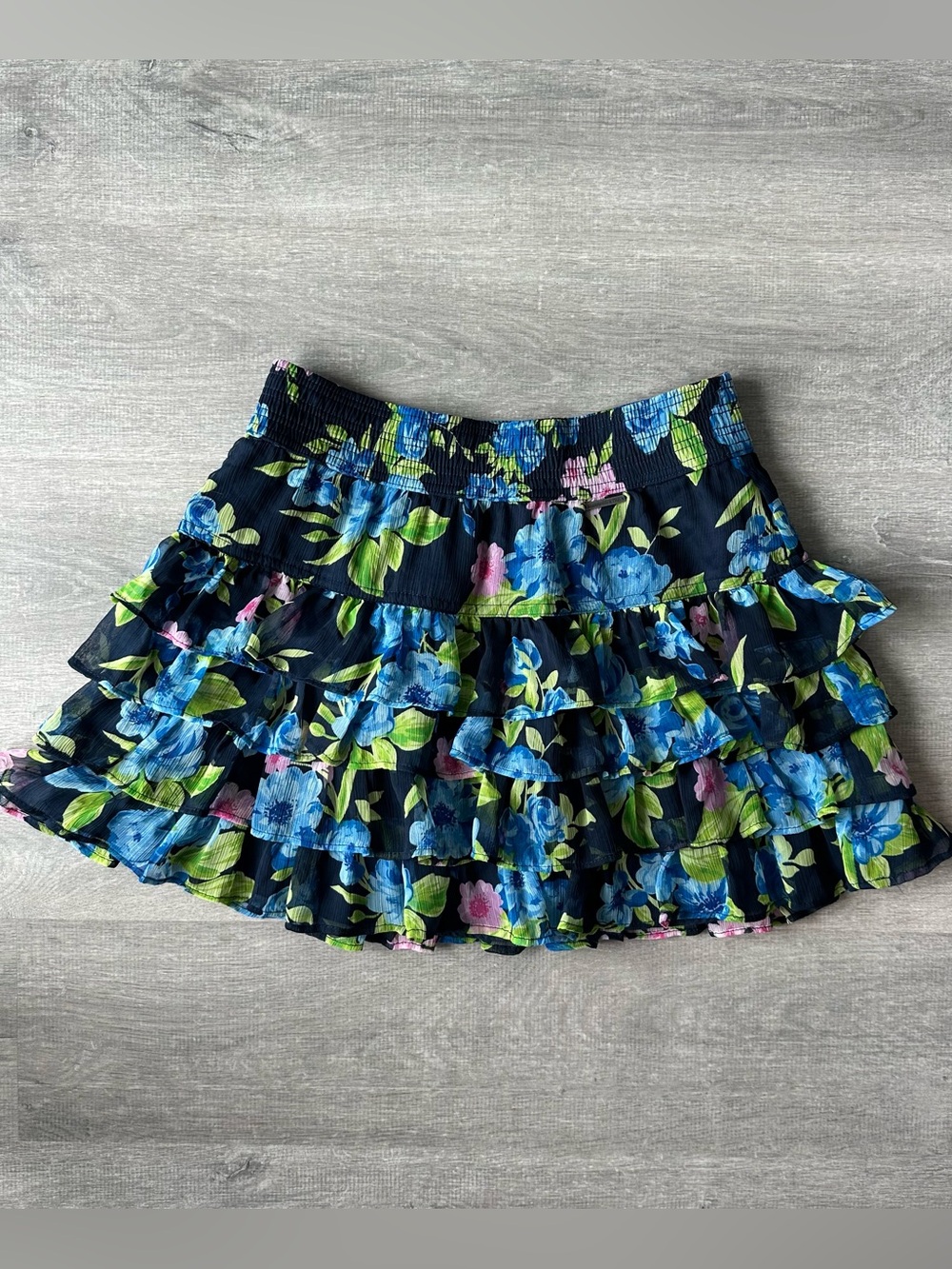 Abercrombie & Fitch Floral Ruffled Navy Mini Skirt BNWT